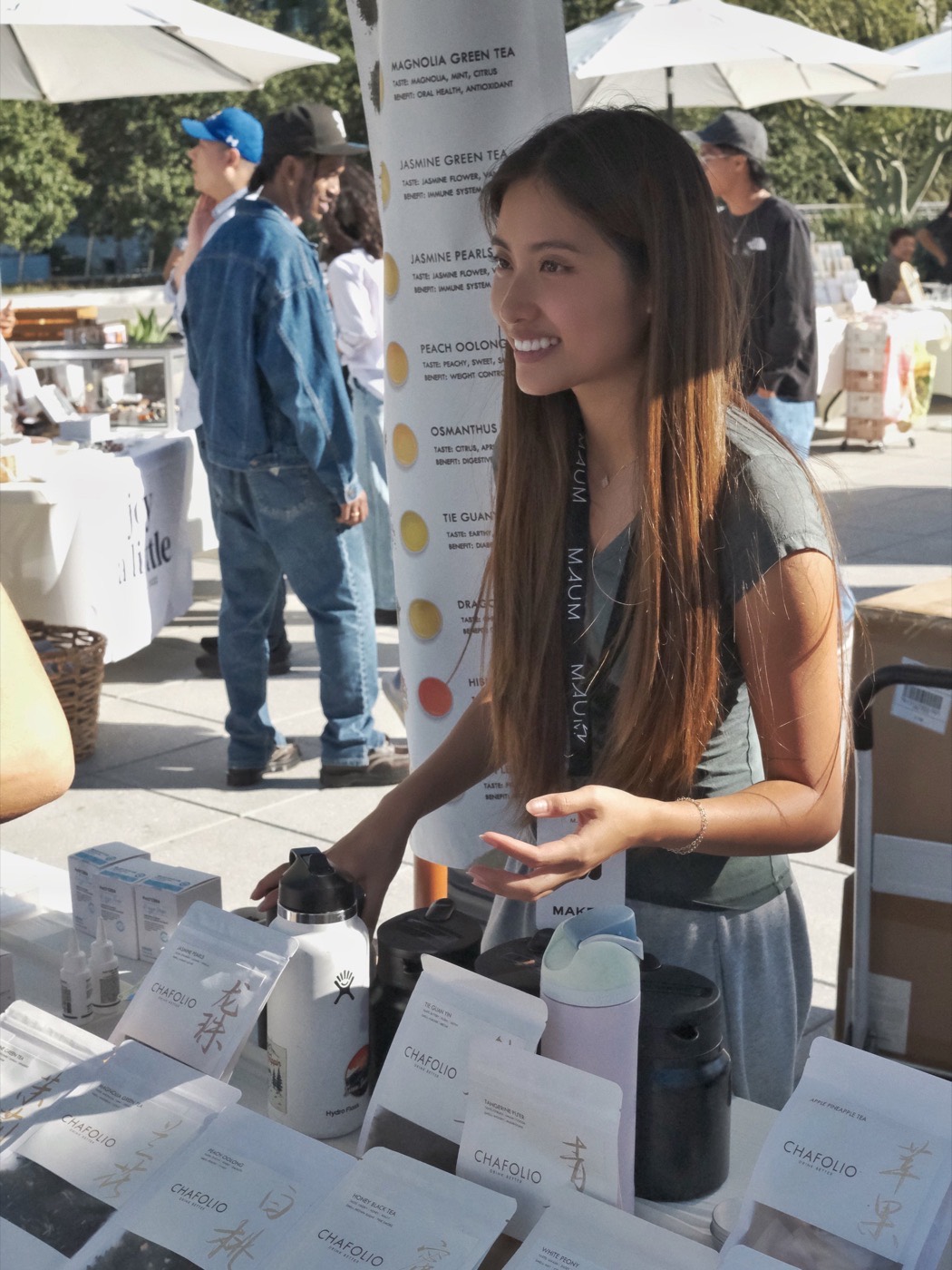Chafolio tea booth in San Diego